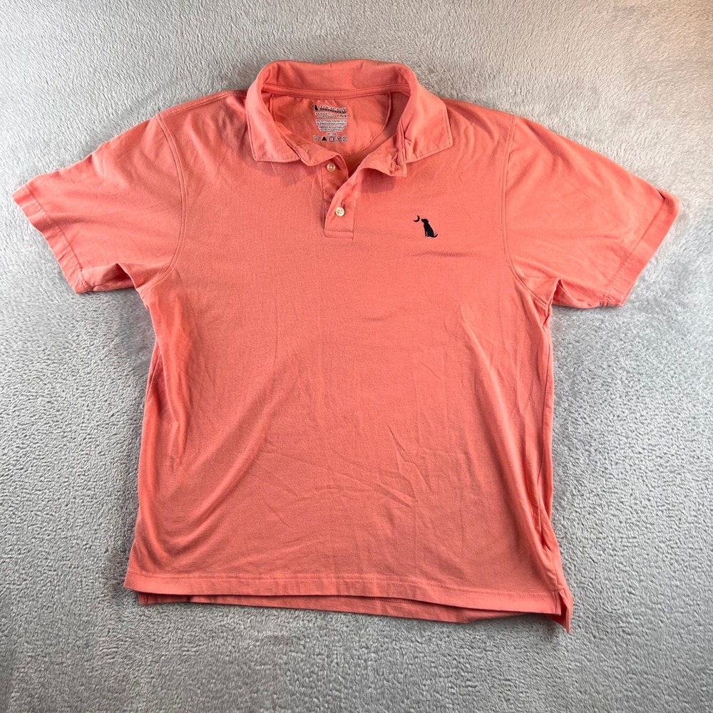 Local Boy Outfitters Mens Coral Orange Short Sleeve Logo Polo Shirt Size M